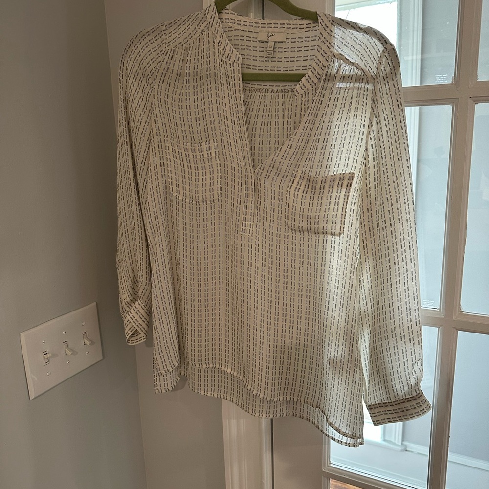Joie White Patterned Blouse